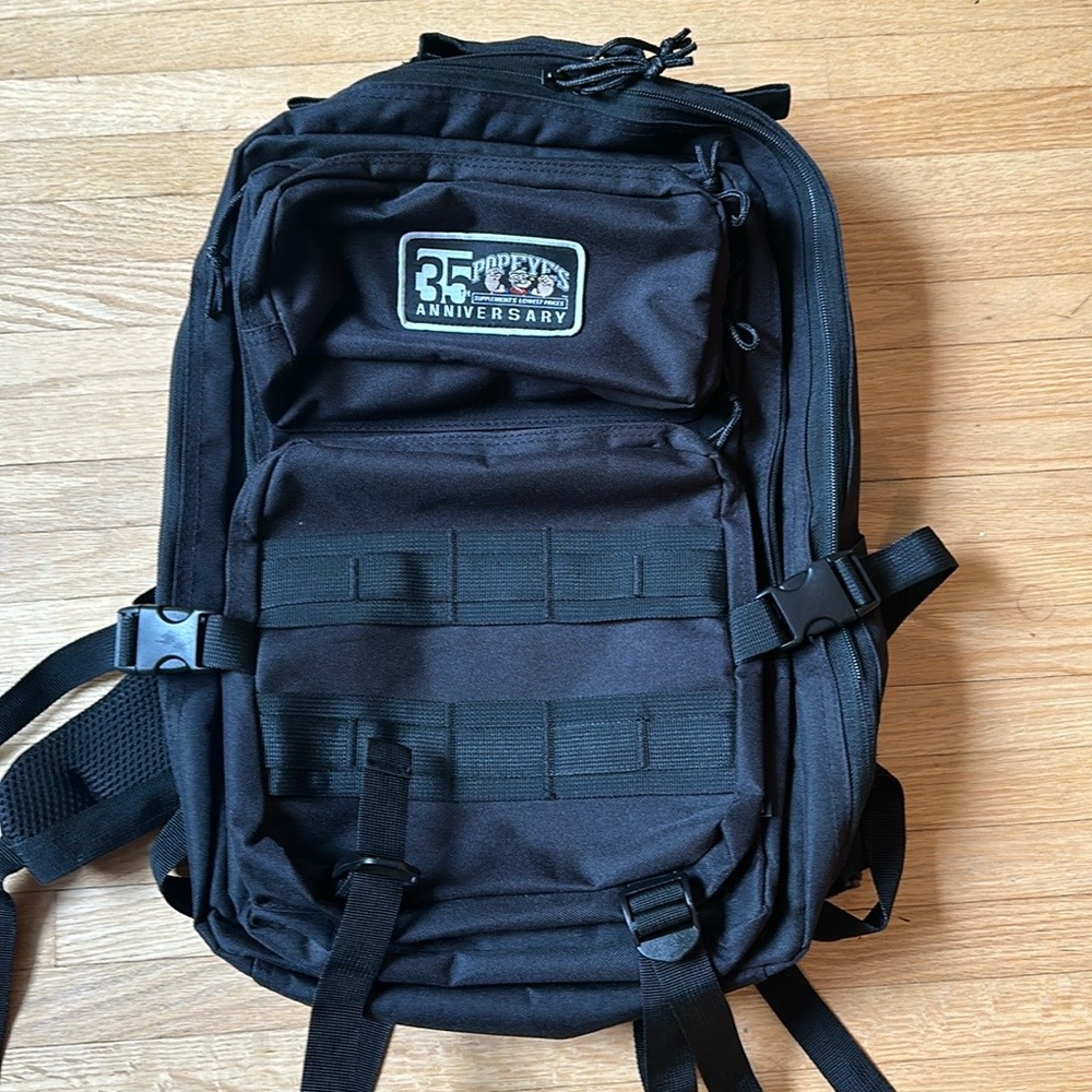 Popeyes supplements Black Tactical Backpack 35th anniversary